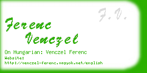 ferenc venczel business card
